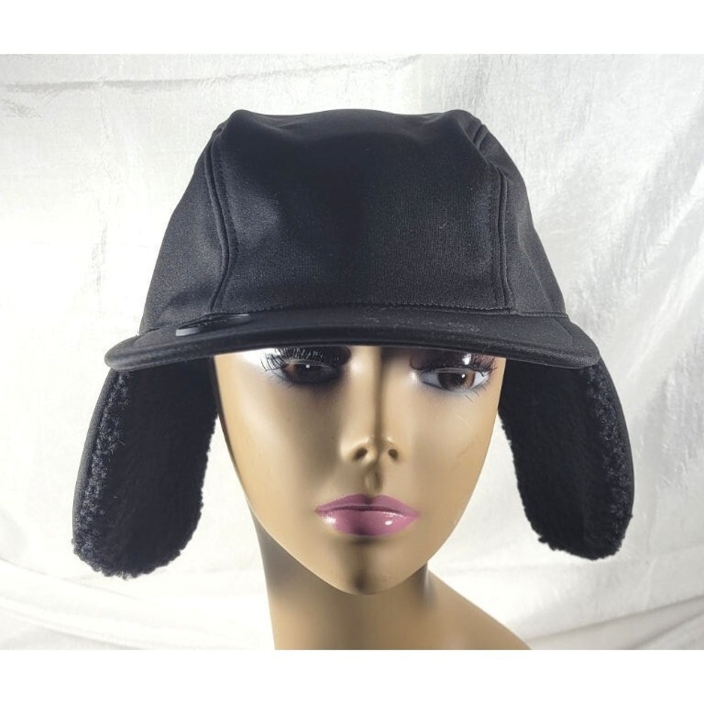 Isotoner Winter Baseball Cap Hat with Fuzzy Ear‎ Muffs - Black - Product Sample